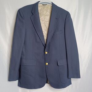 Vintage Chaps Ralph Lauren Blazer Mens 44 Blue Gold Button Nautical USA Made